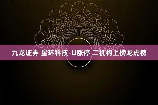 九龙证券 星环科技-U涨停 二机构上榜龙虎榜